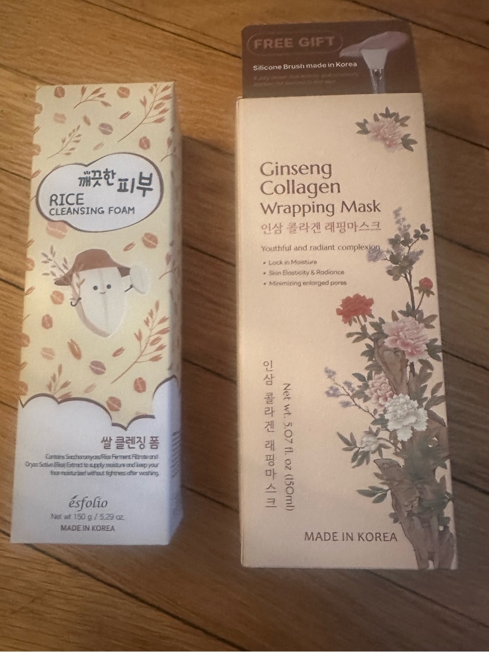 Ginseng Collagen Wrapping Mask & Rice cleansing foam. K beauty